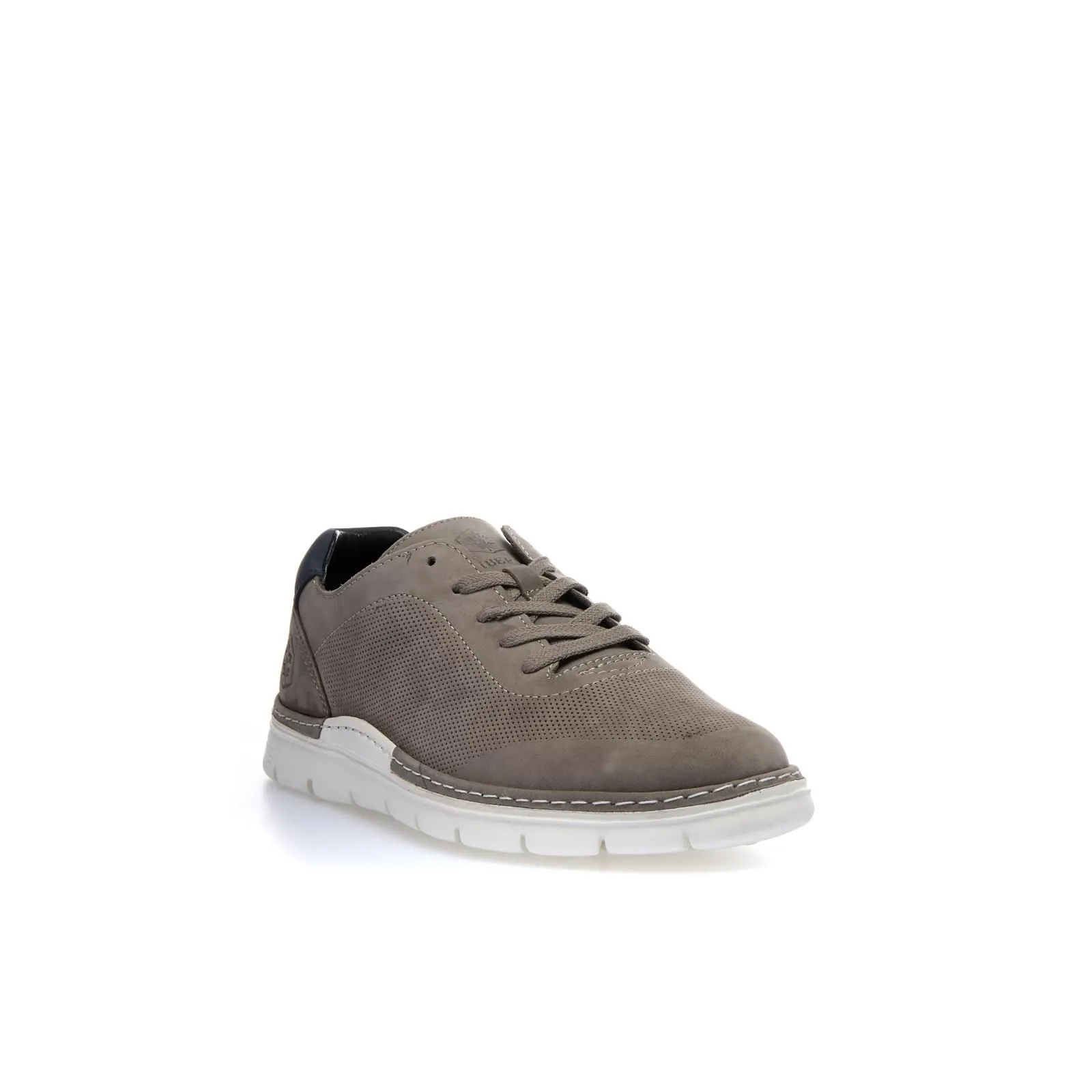 Stringate grigie sportive in pelle