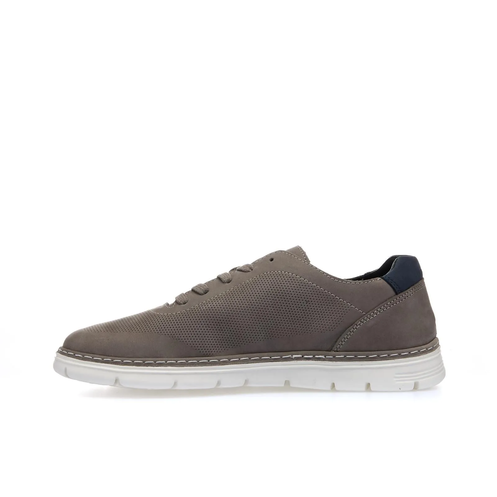 Stringate grigie sportive in pelle
