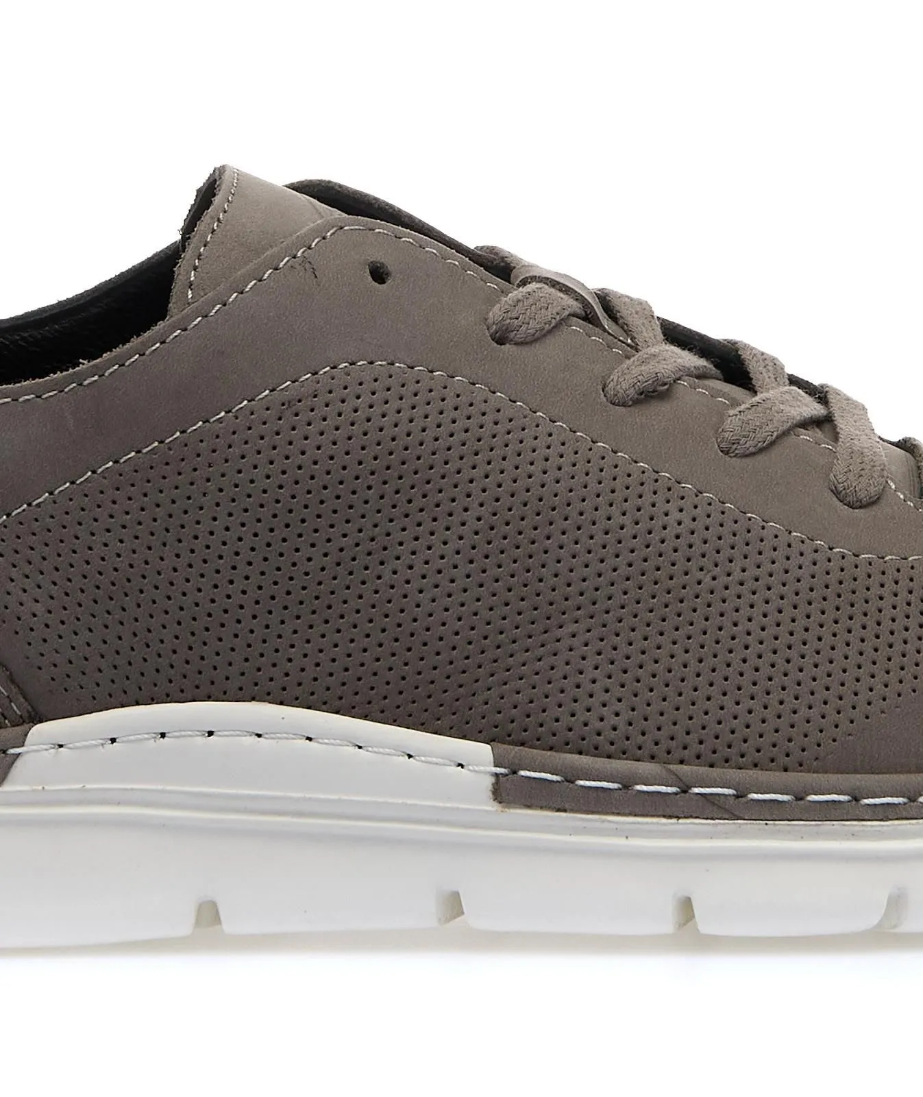 Stringate grigie sportive in pelle