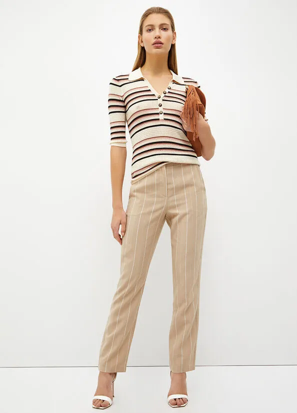 Striped Pants in Blended Linen Liu Jo / Beige