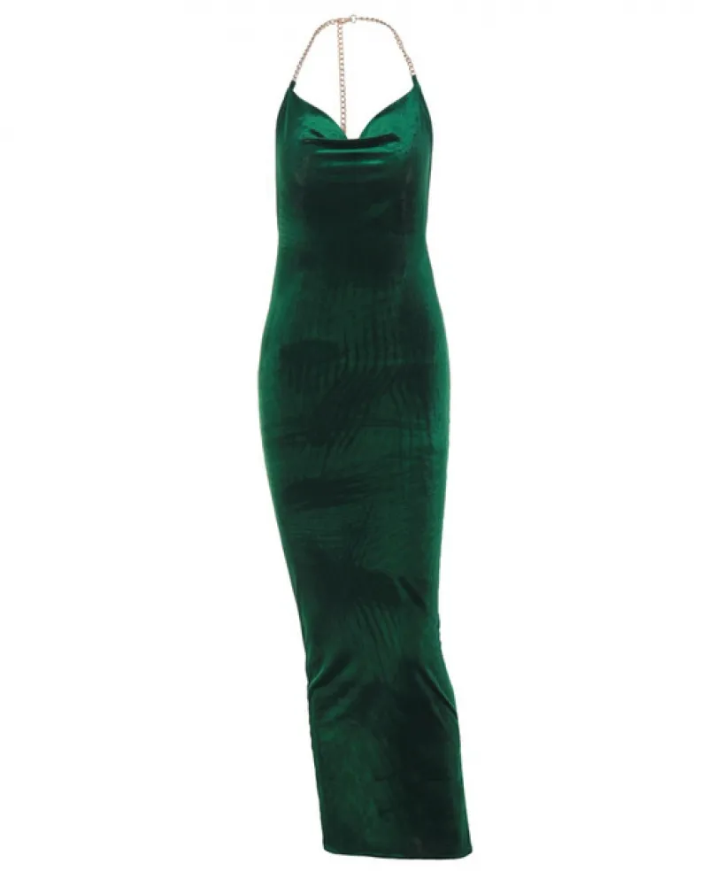 Summer New Fashion Backless Dress For Women Catena Slim Temperament Club Party Abiti midi Abbigliamento donna