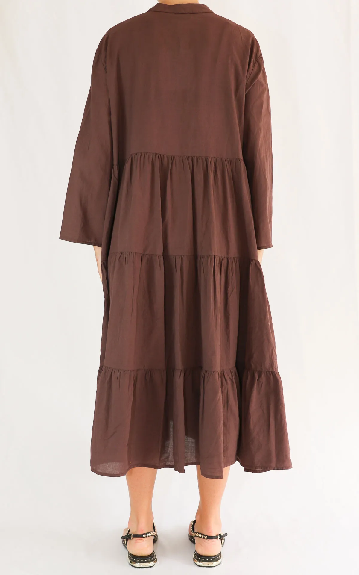 SUSYMIX – Abito camicia balze – CAFFÈ