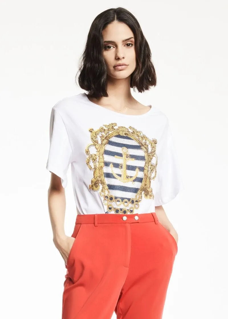 T-shirt con ancora