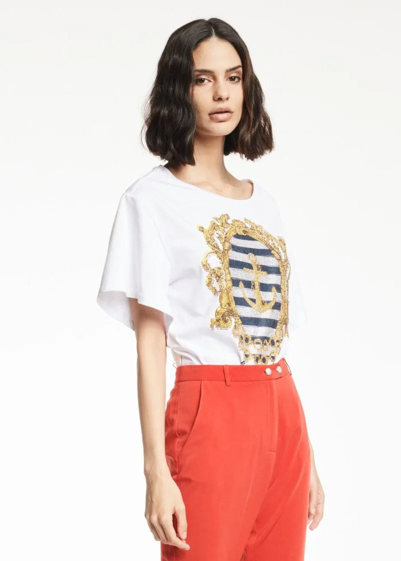 T-shirt con ancora