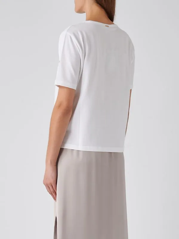 T-shirt donna Herno in jersey di cotone interlock Bianco