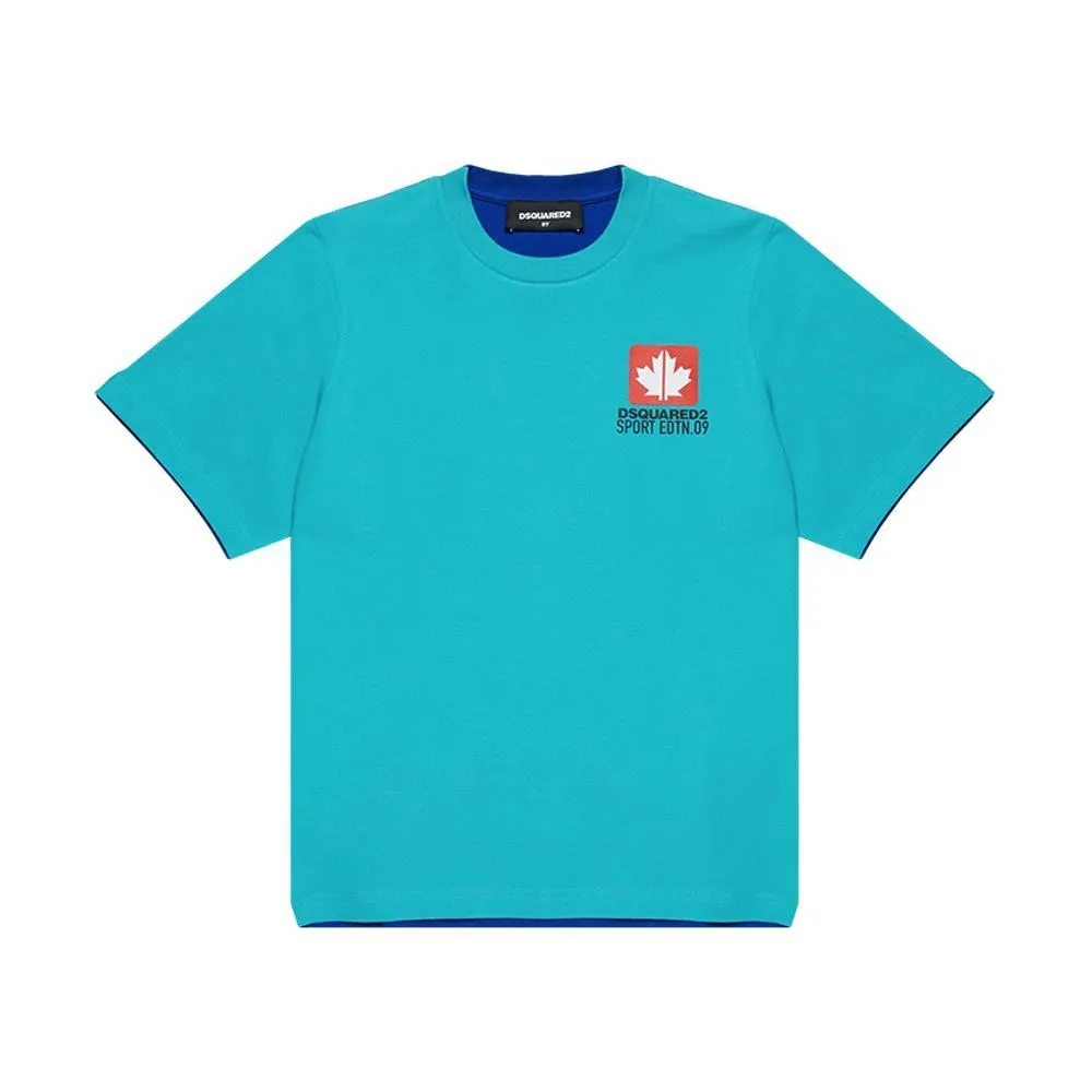  T-SHIRT DSQUARED. VERDE ACQUA 
