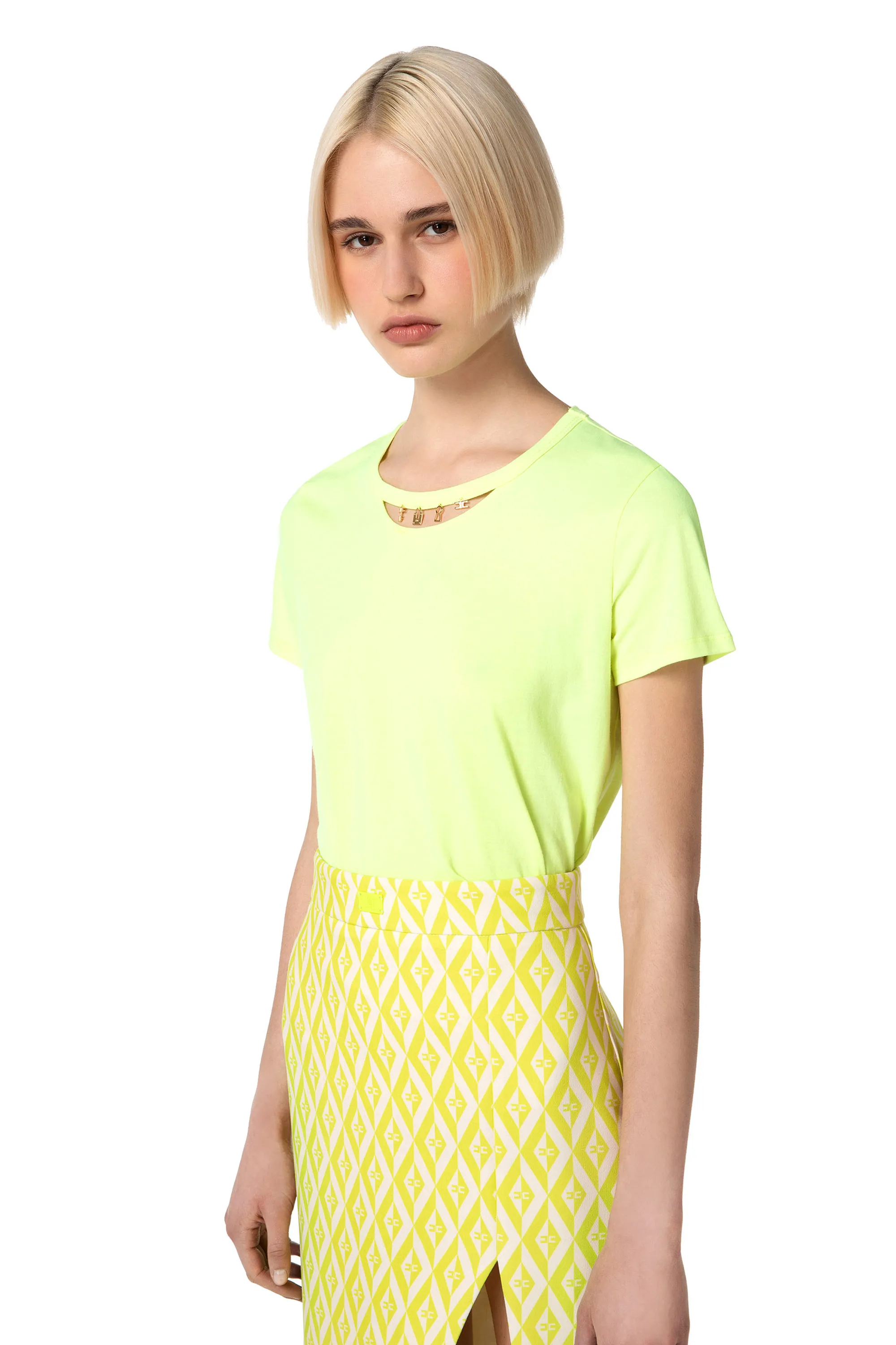T-shirt in cotone con cut-out