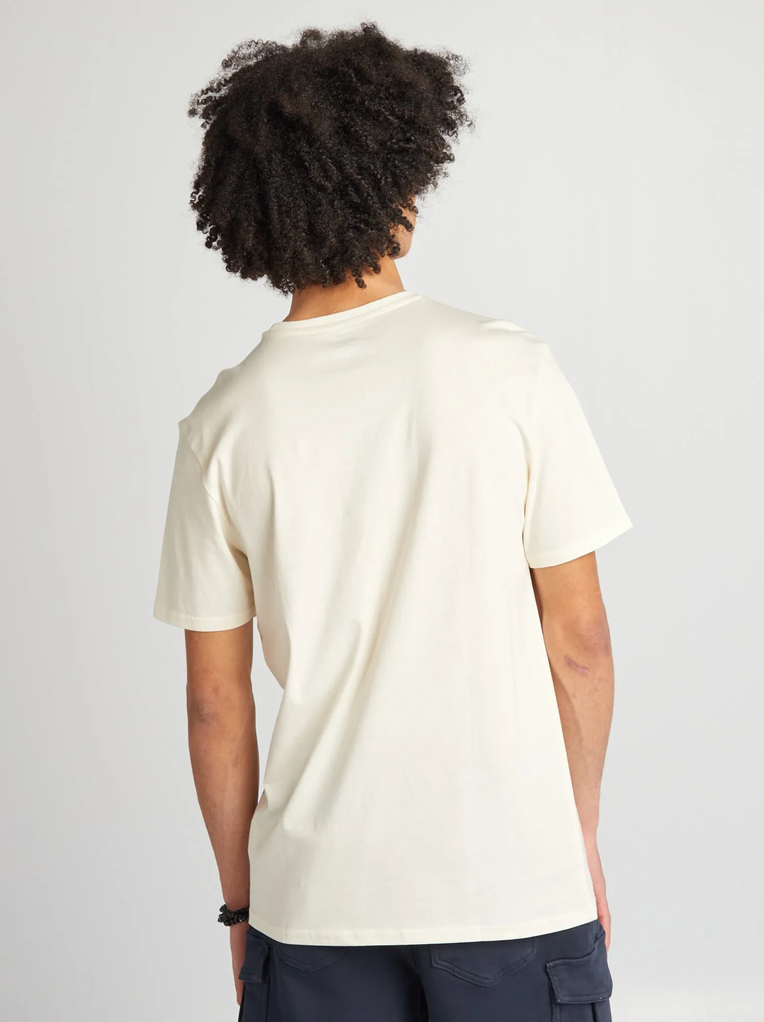 T-shirt in jersey con scollo tondo - BIANCO