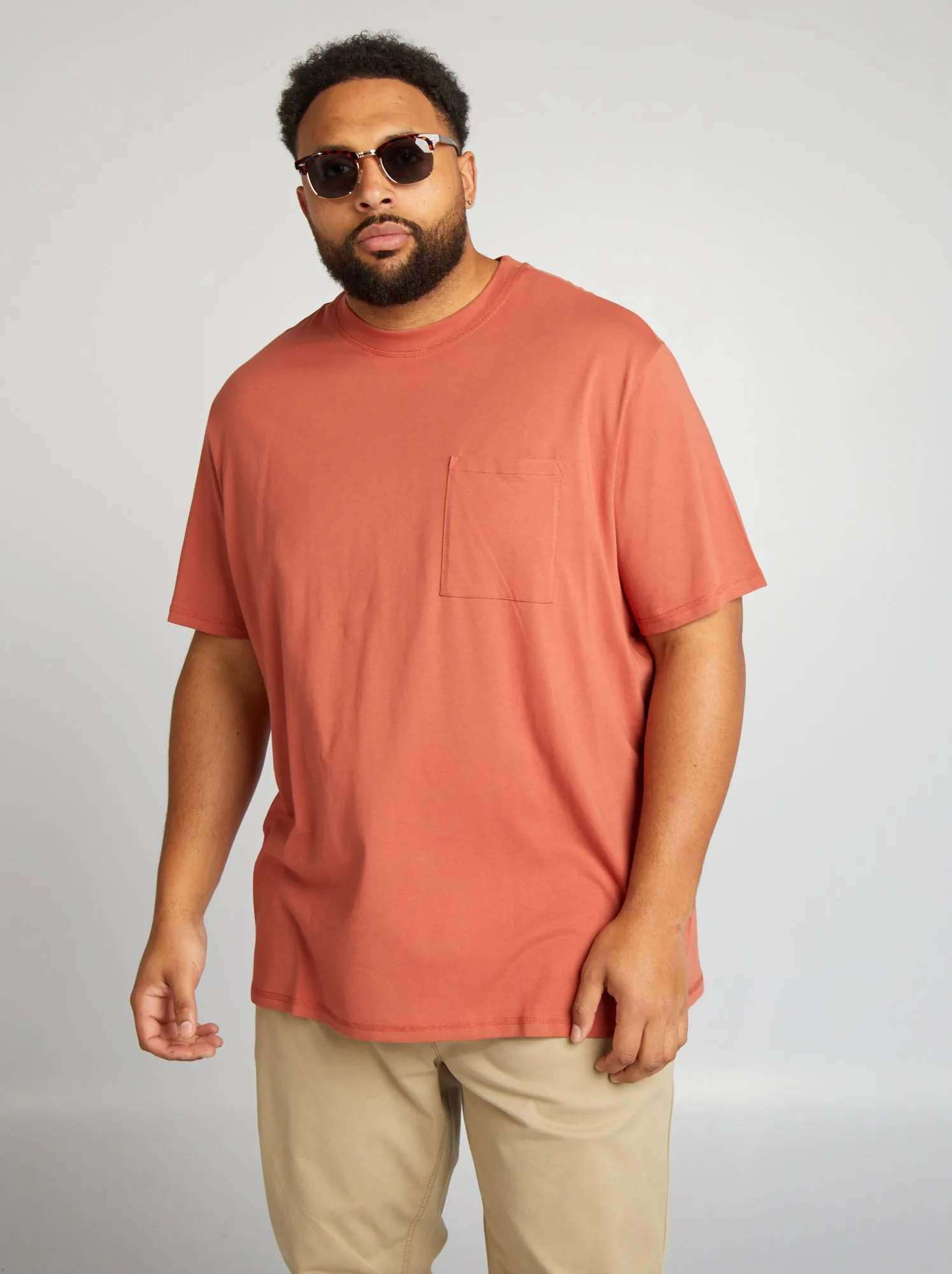 T-shirt in jersey tinta unita - ROSSO