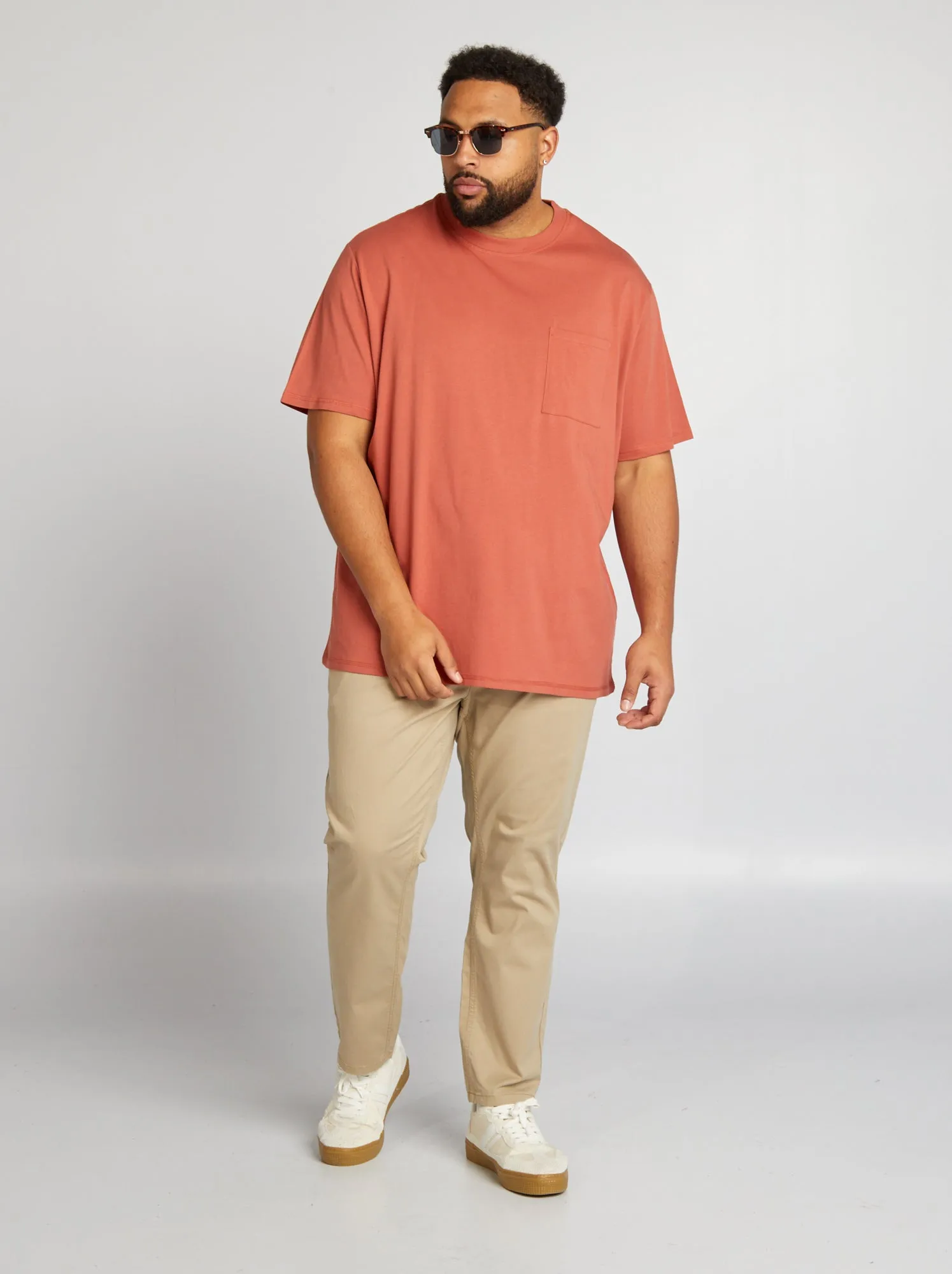 T-shirt in jersey tinta unita - ROSSO