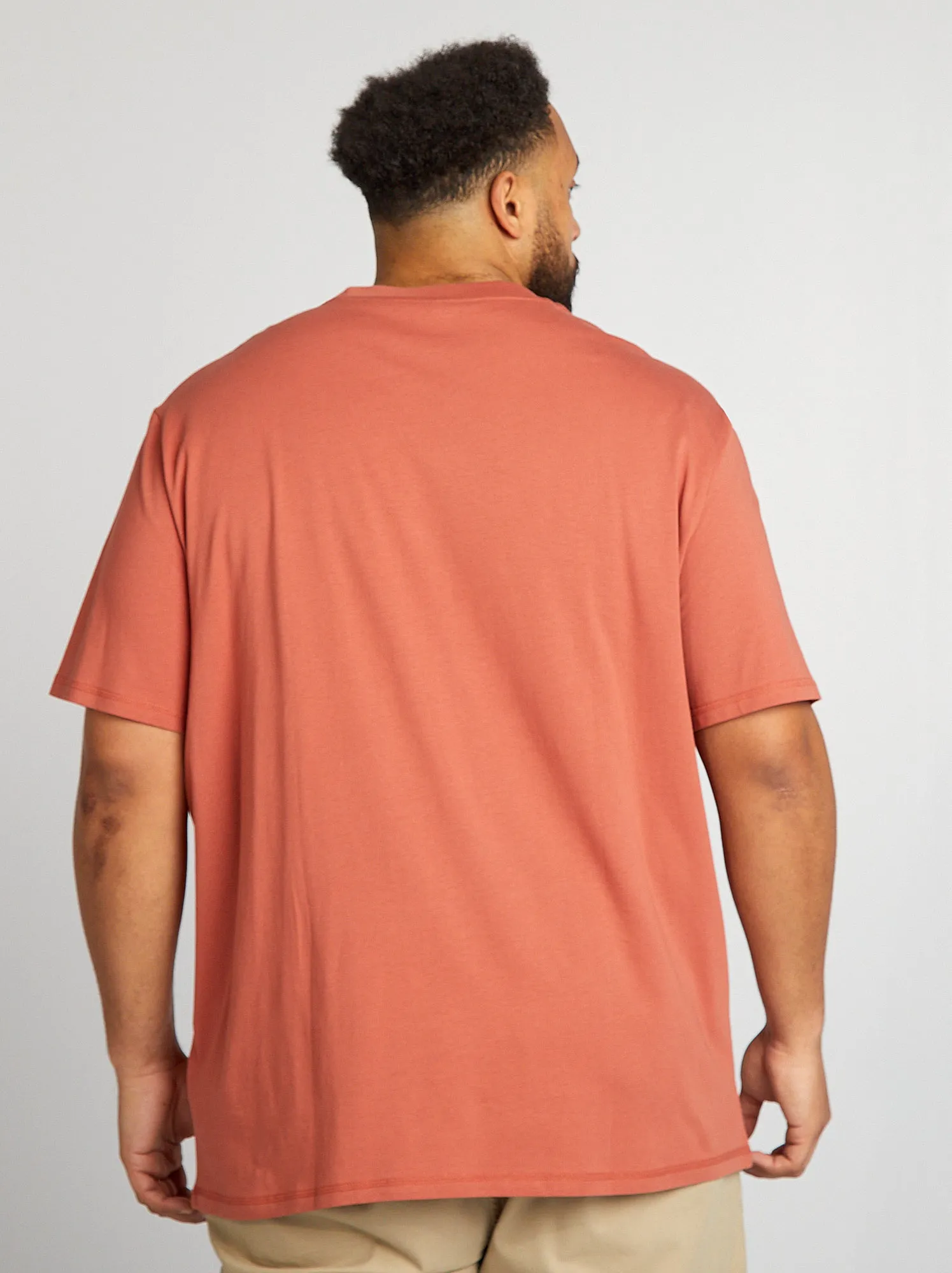 T-shirt in jersey tinta unita - ROSSO