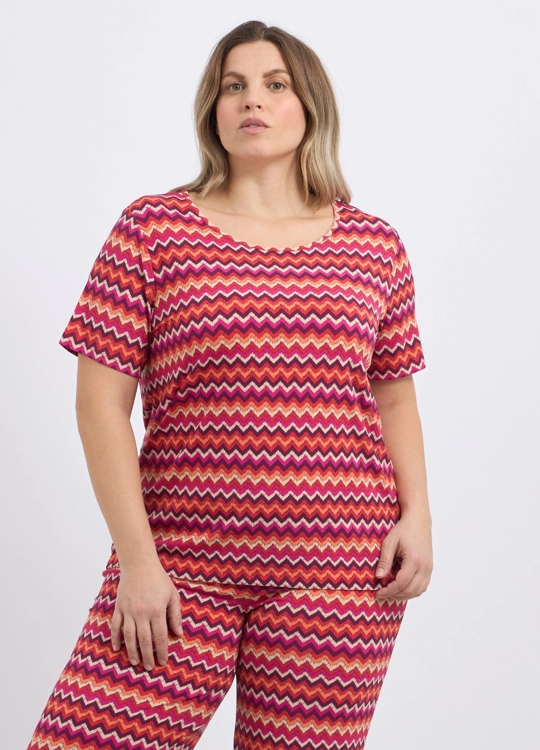 T-shirt stretch con stampa donna