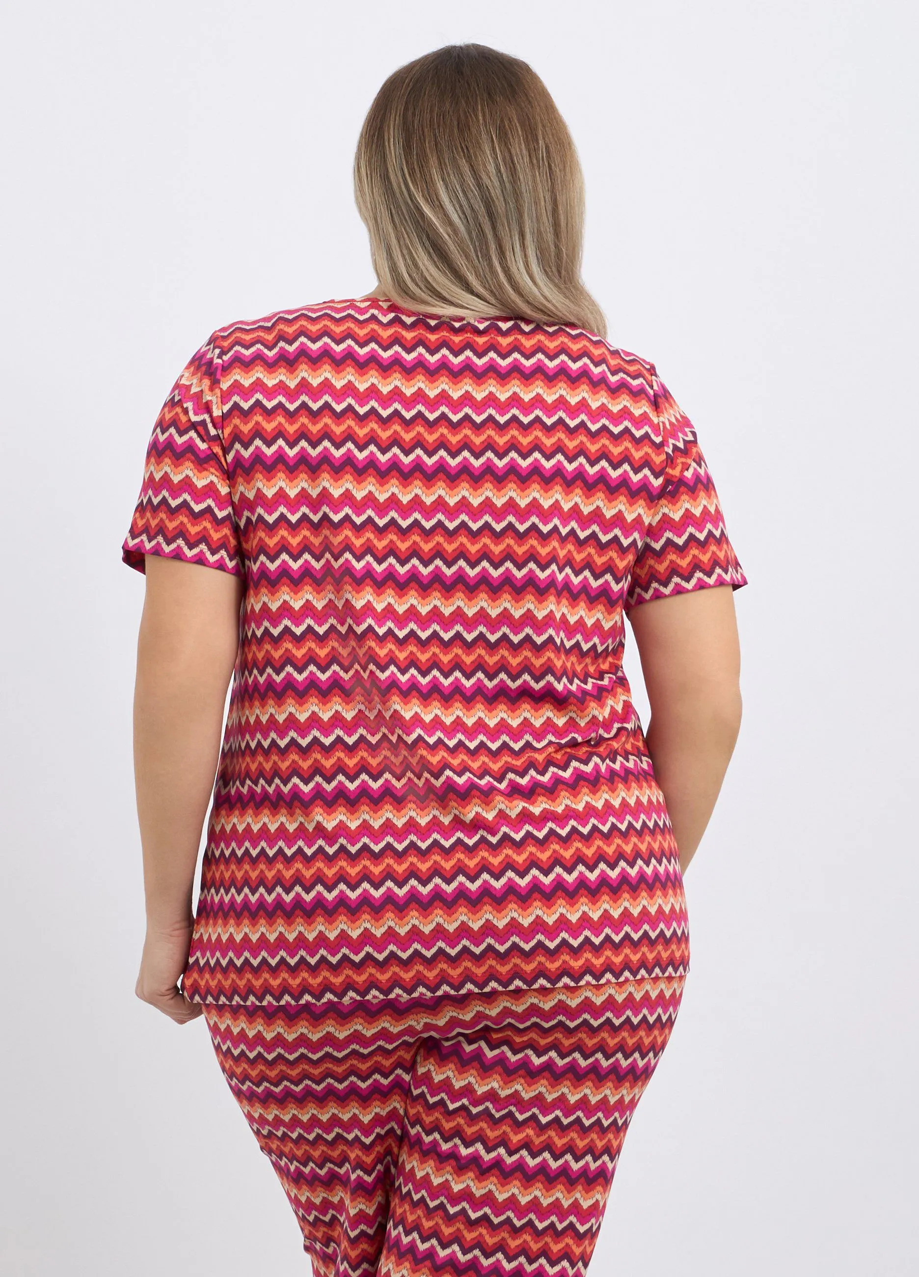 T-shirt stretch con stampa donna