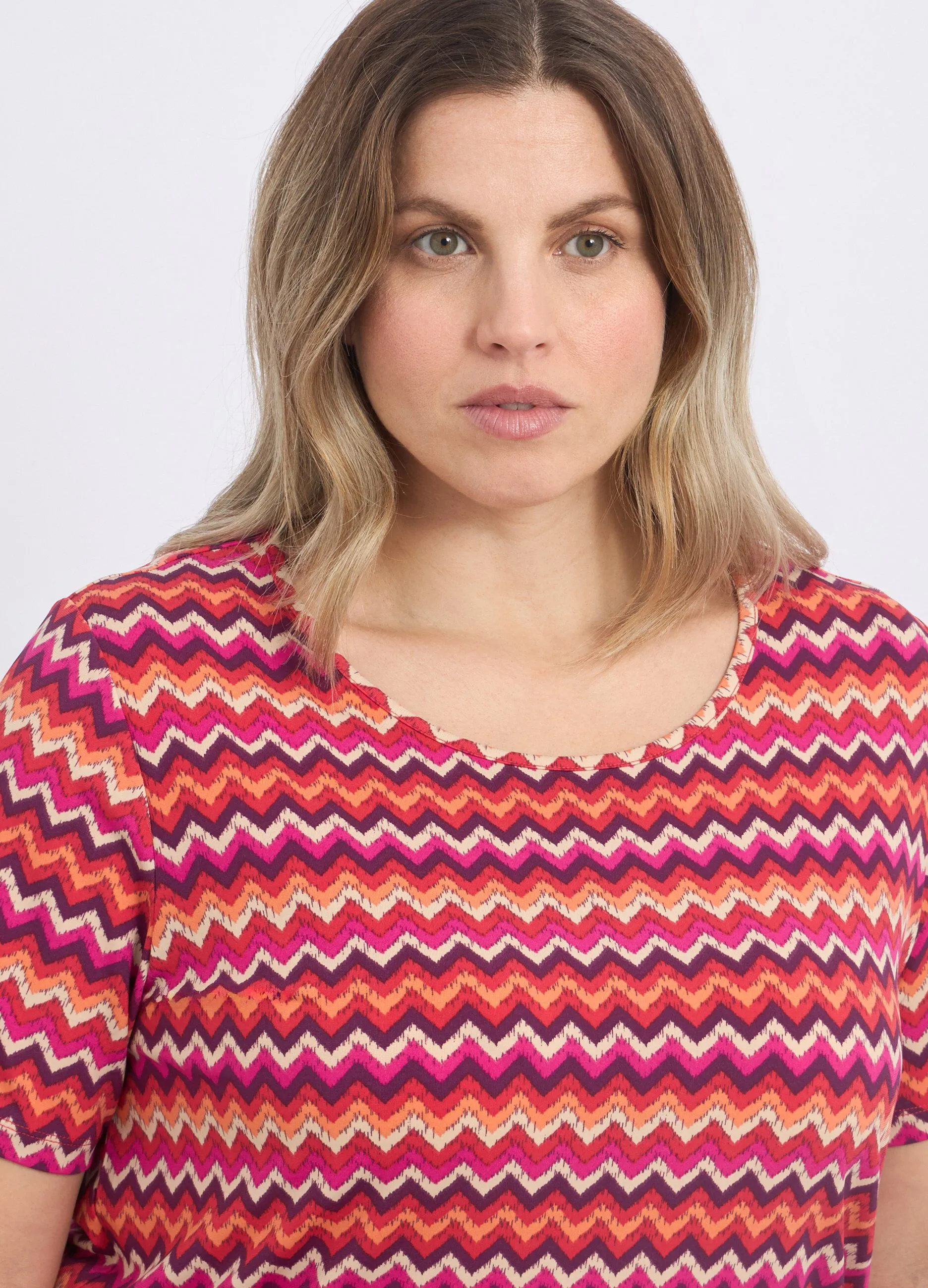 T-shirt stretch con stampa donna
