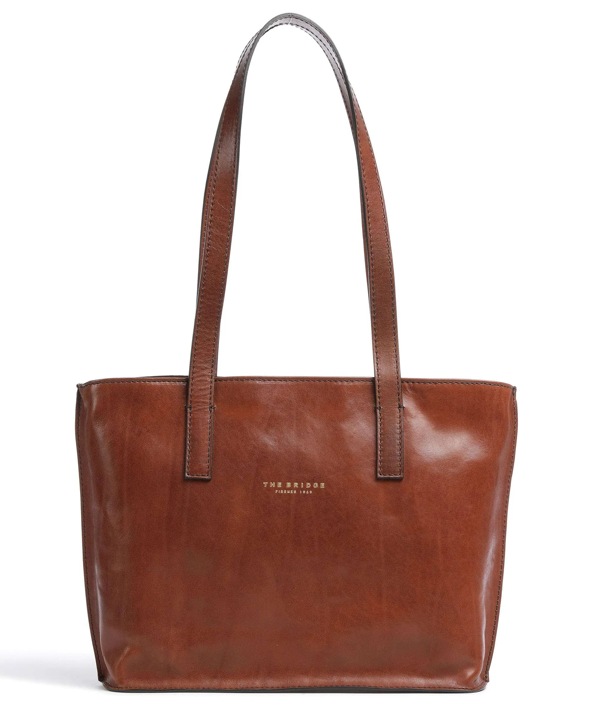  The Bridge Borsa shopper pelle di vacchetta finemente grana marrone  