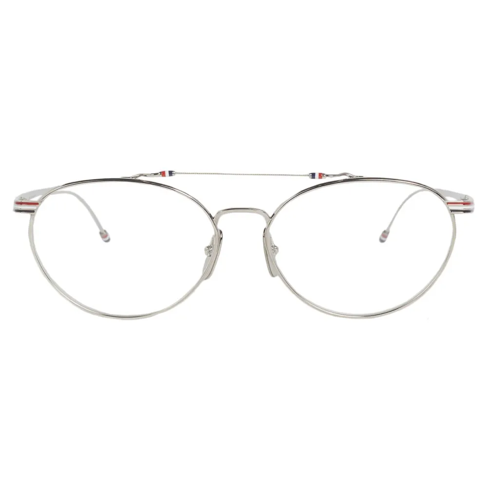 Thom Browne - Occhiali da Vista Aviatore Ovali Argento - Thom Browne Eyewear