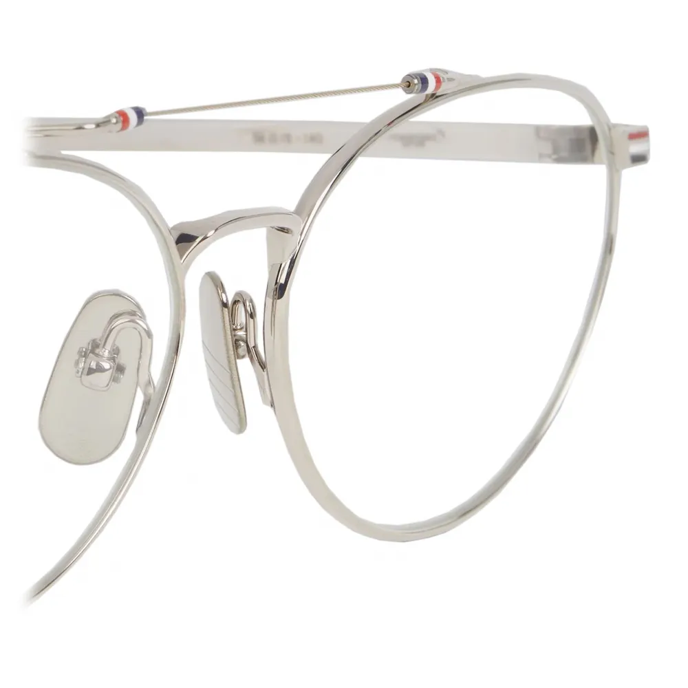 Thom Browne - Occhiali da Vista Aviatore Ovali Argento - Thom Browne Eyewear
