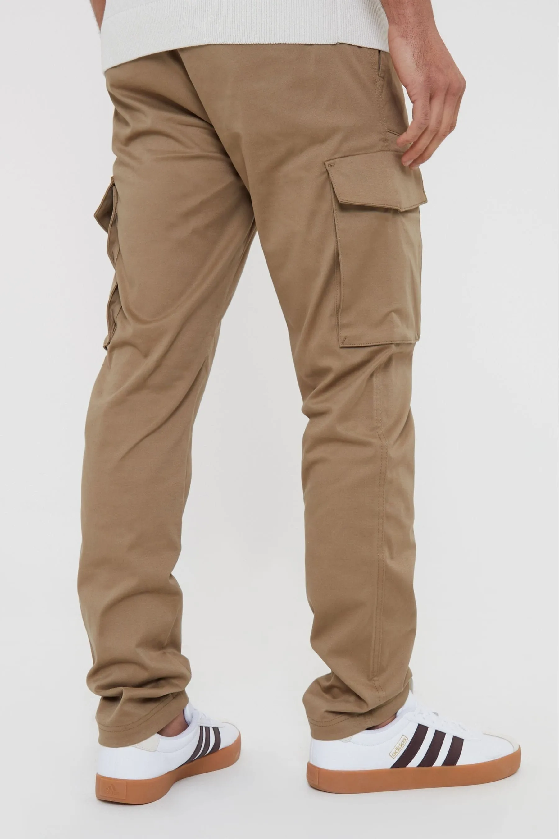 Threadbare - Pantaloni chino elasticizzati con tasca cargo in cotone