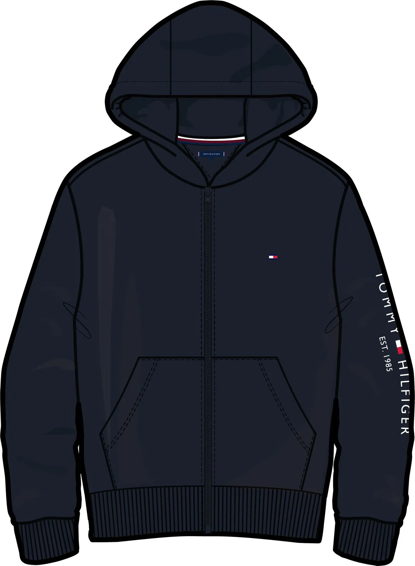 Tommy hilfiger felpa full zip con cappuccio KS0KS00421    