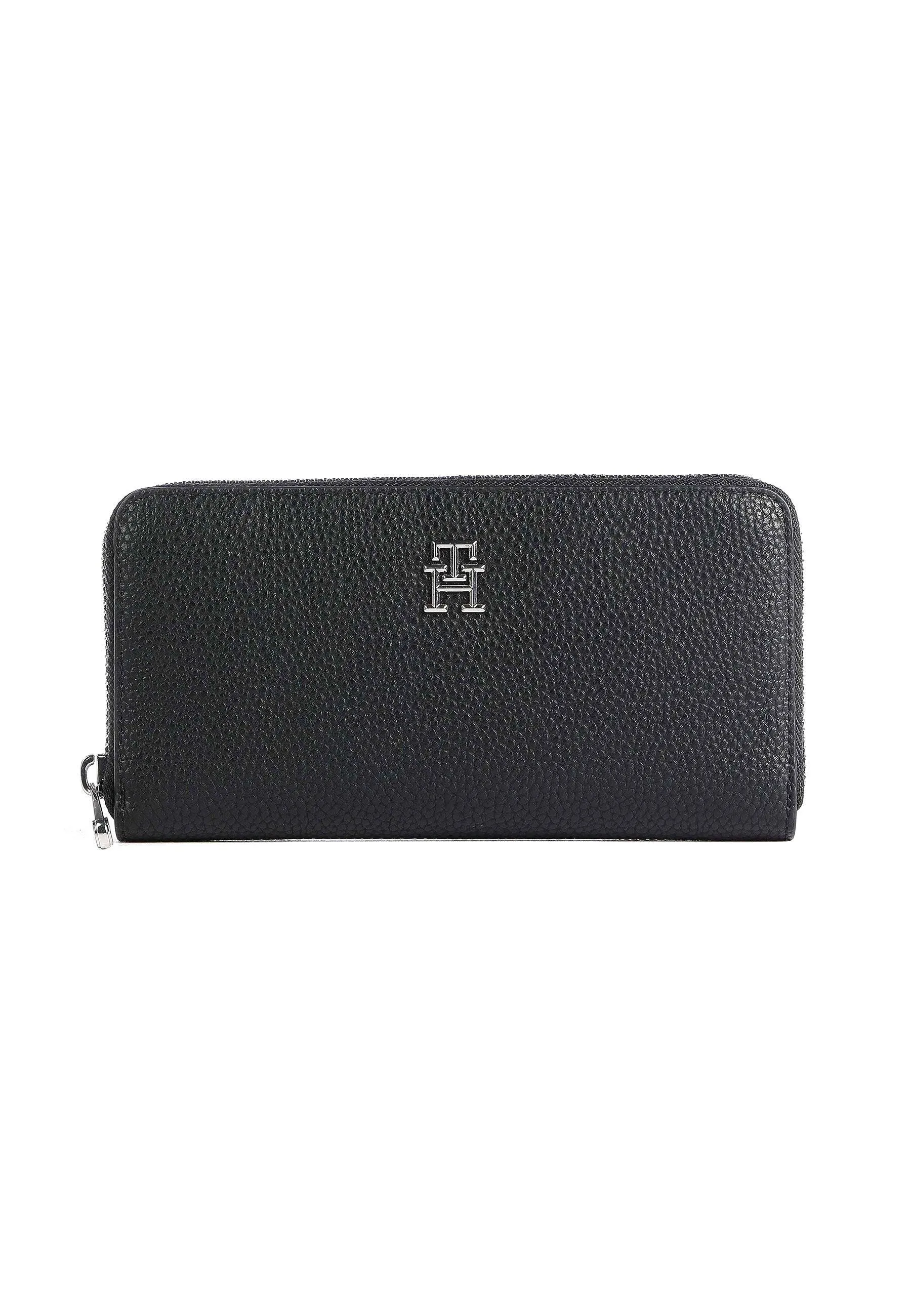 TOMMY HILFIGER Portafoglio Zip Large Donna Black AW0AW14639