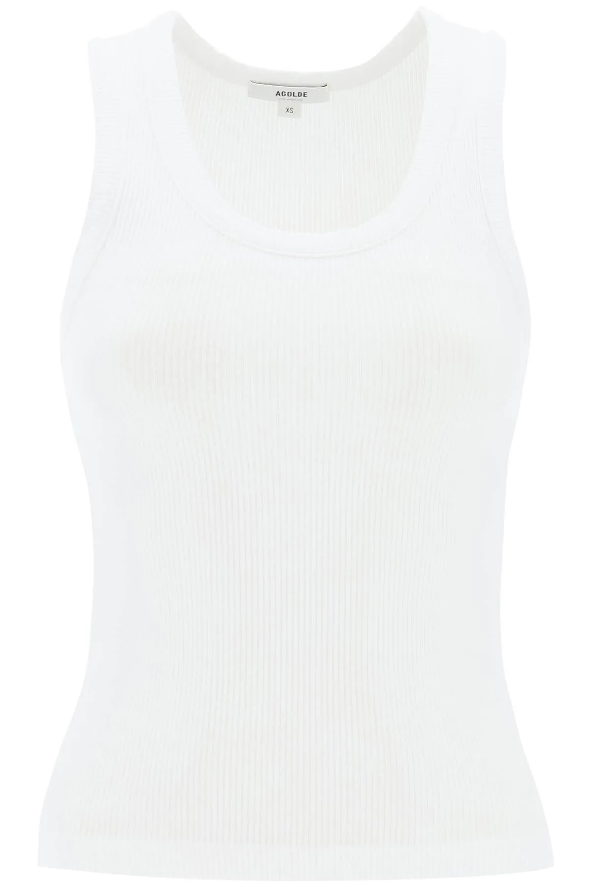 Top smanicato a costine Poppy