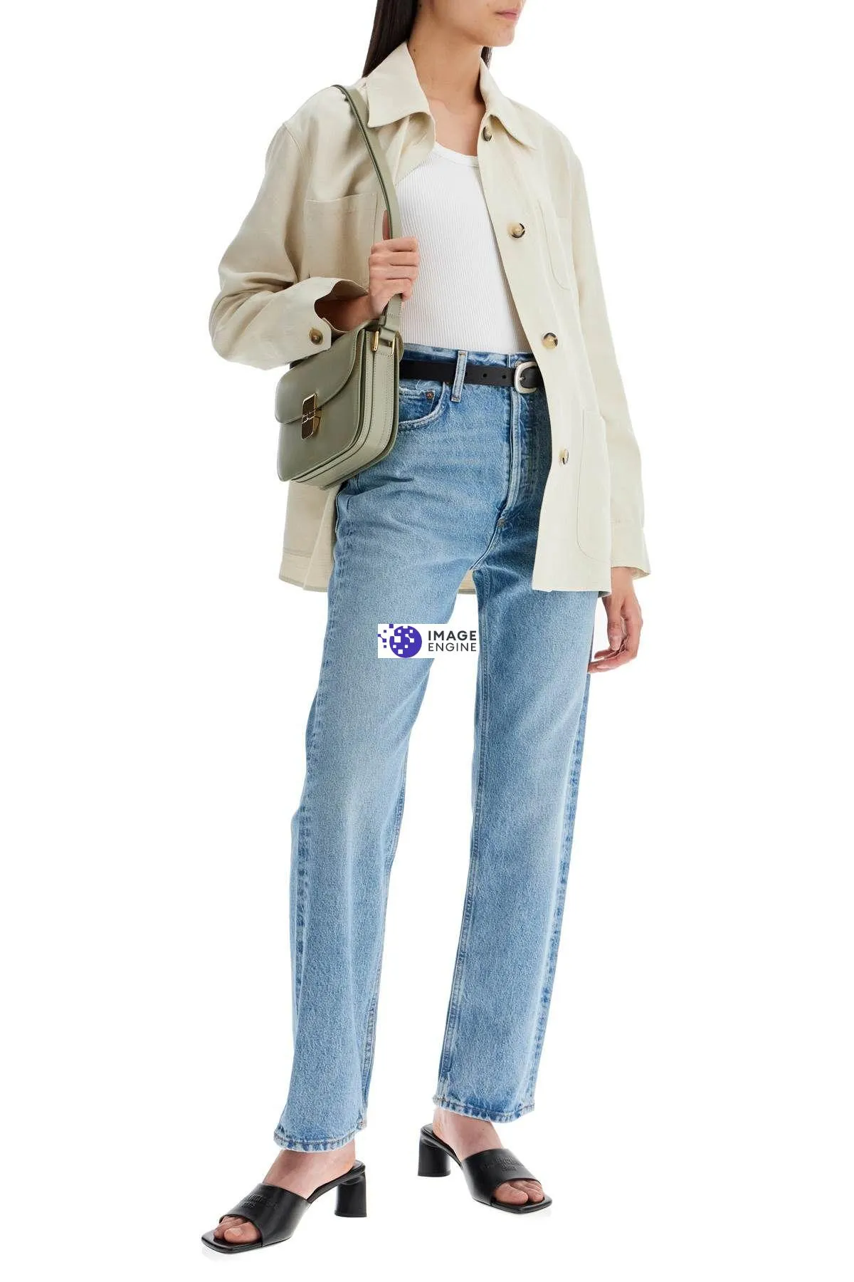 Top smanicato a costine Poppy