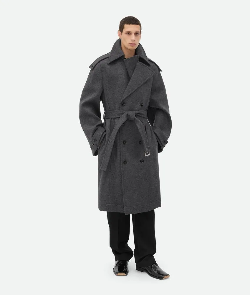 Trench in lana double face 