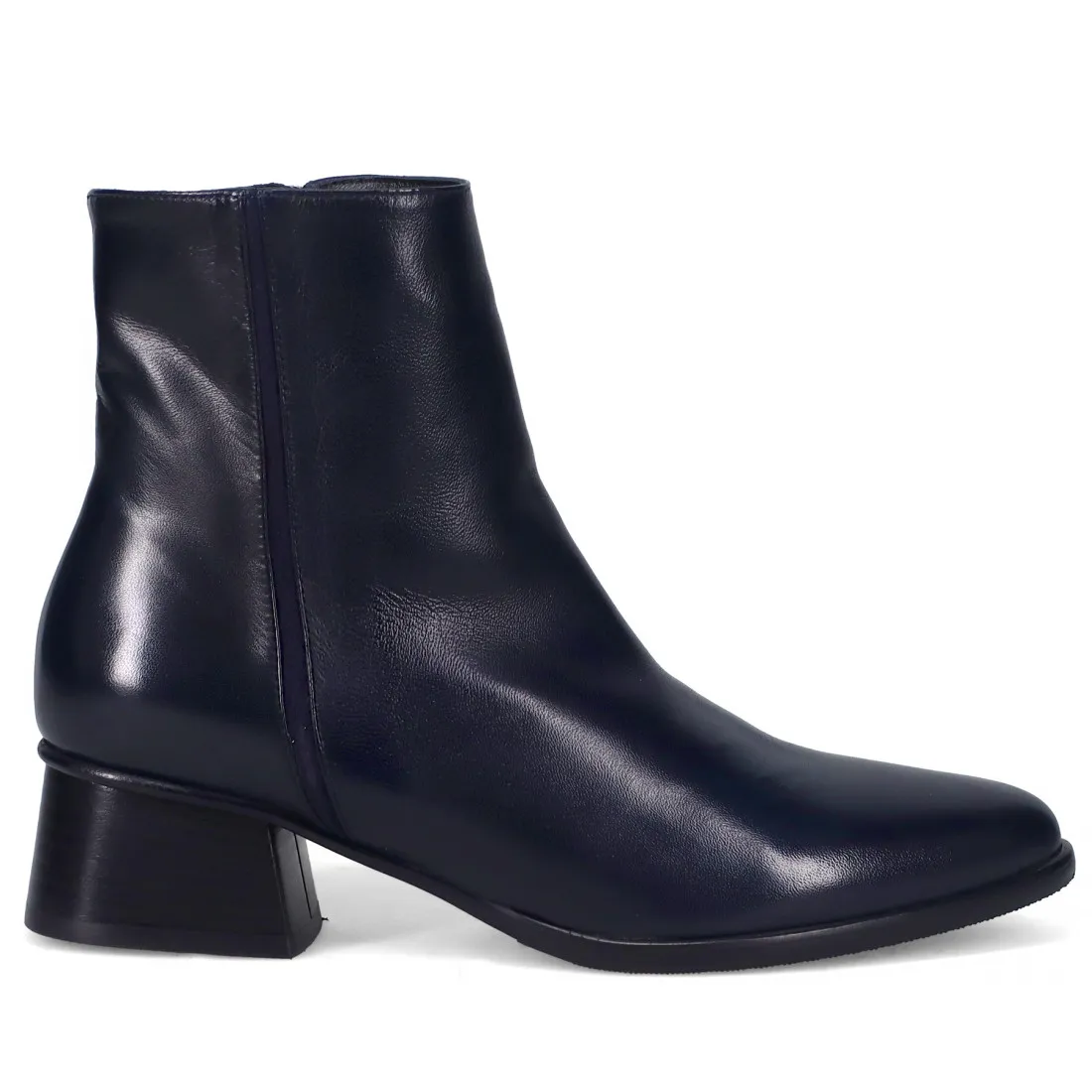 Tronchetto Lorenzo Masiero blu scuro in nappa con tacco basso