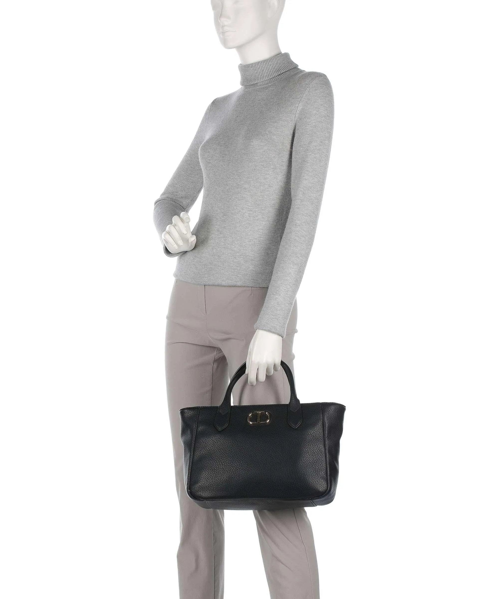  Twinset Soft Grain Borsa a mano pelle sintetica nero  