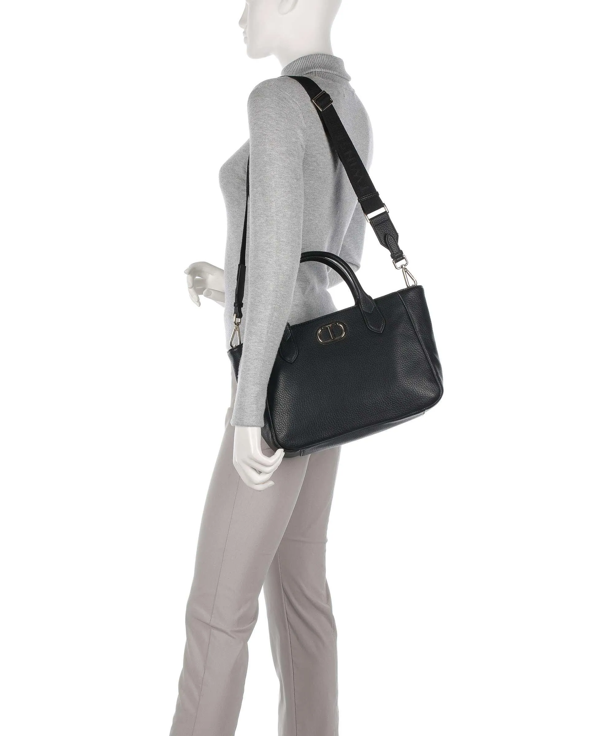  Twinset Soft Grain Borsa a mano pelle sintetica nero  