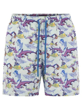 Ultralight, foldable beach shorts with print