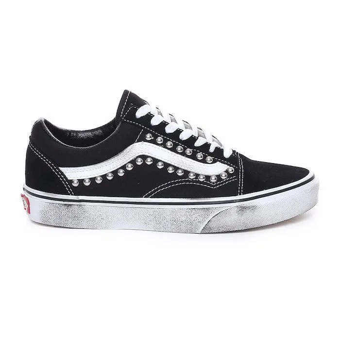 Vans Old Skool Borchie Donna Nero Bianco
