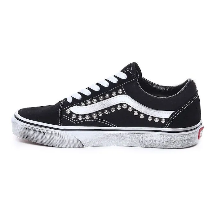 Vans Old Skool Borchie Donna Nero Bianco