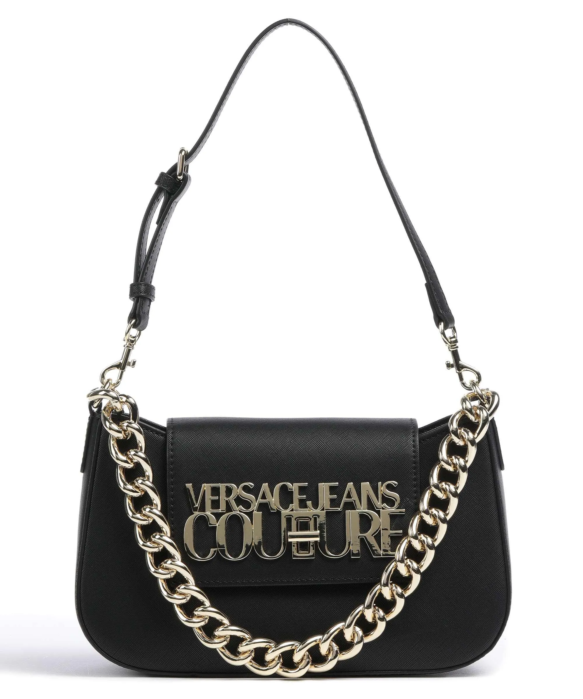  Versace Jeans Couture Logo Lock Borsa a spalla pelle sintetica nero  