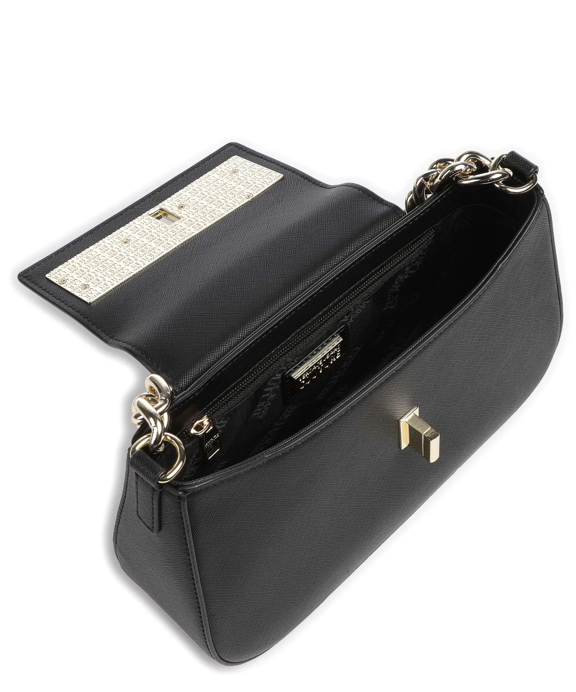  Versace Jeans Couture Logo Lock Borsa a spalla pelle sintetica nero  