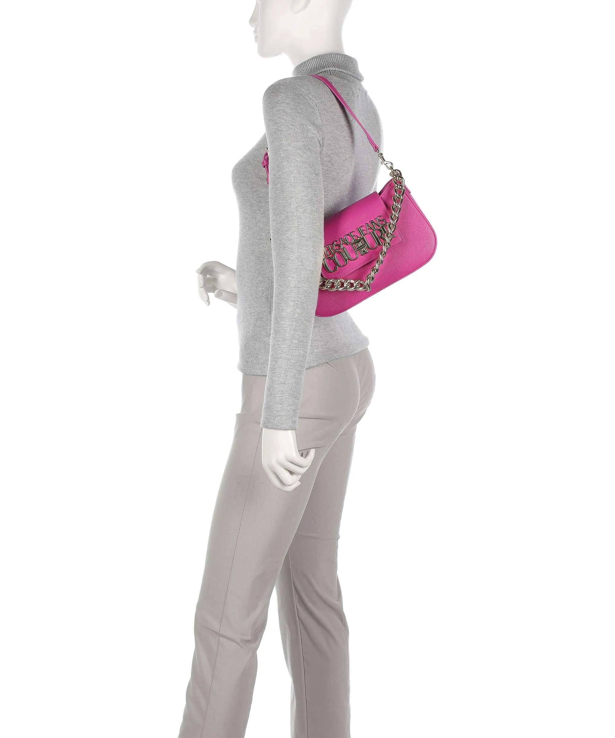 Versace Jeans Couture Logo Lock Borsa a spalla pelle sintetica pink  