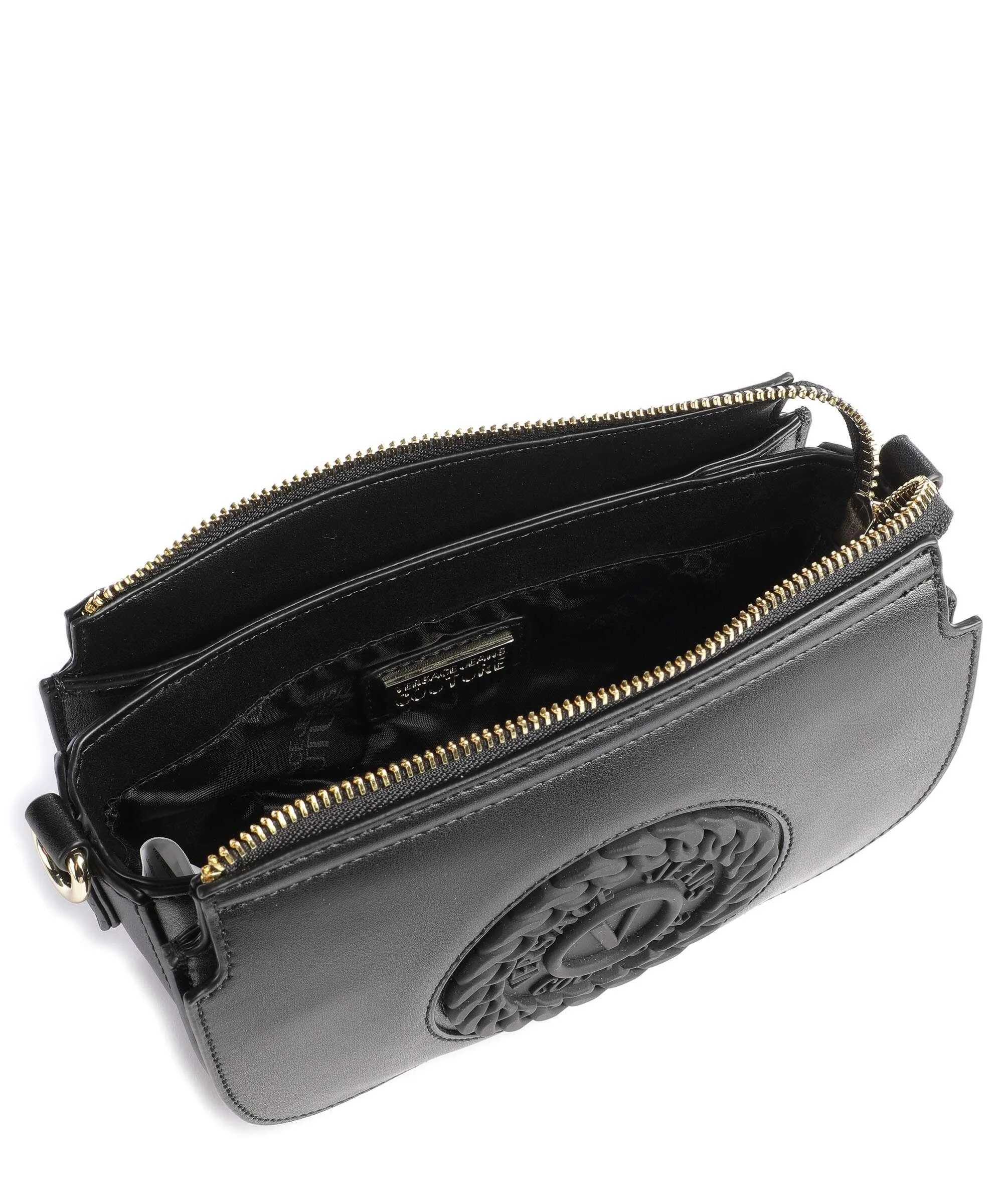  Versace Jeans Couture V-Emblem Borsa a spalla pelle sintetica nero  