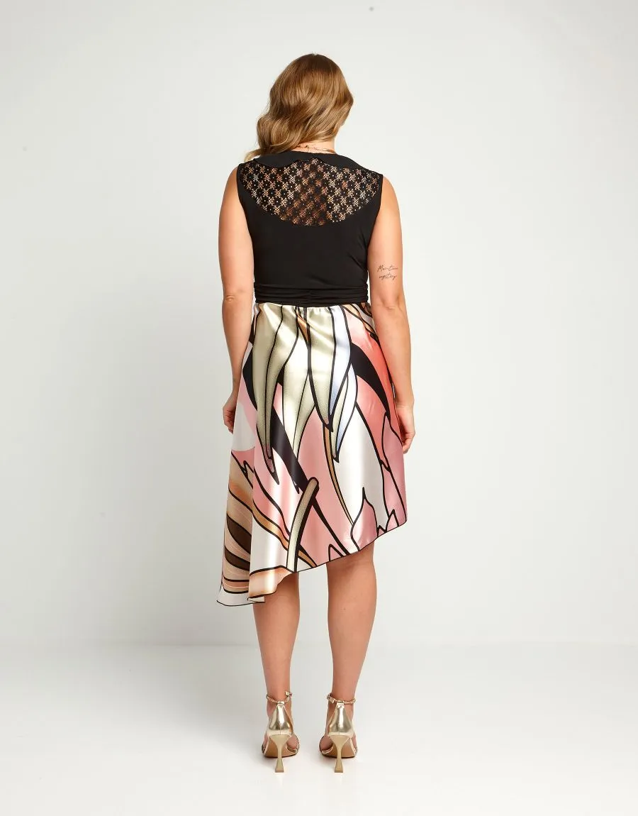 Vestito in raso fantasia floreale