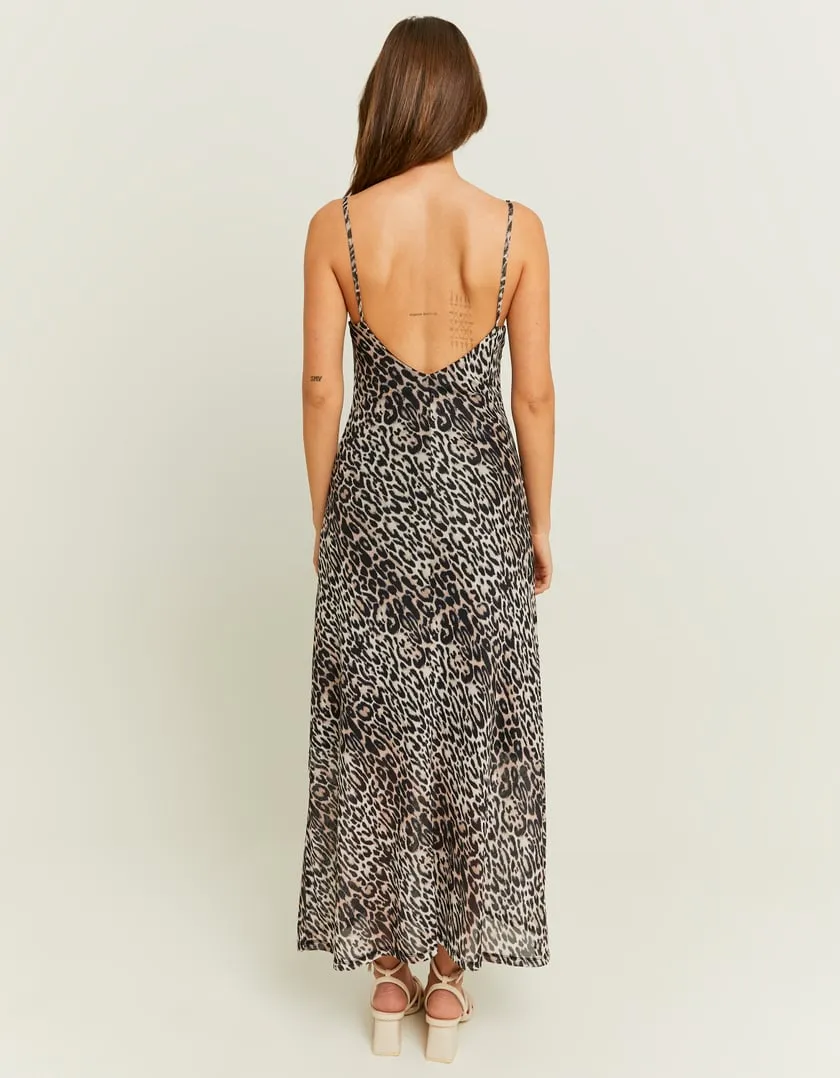 Vestito Lungo Stampa Animalier Leo  