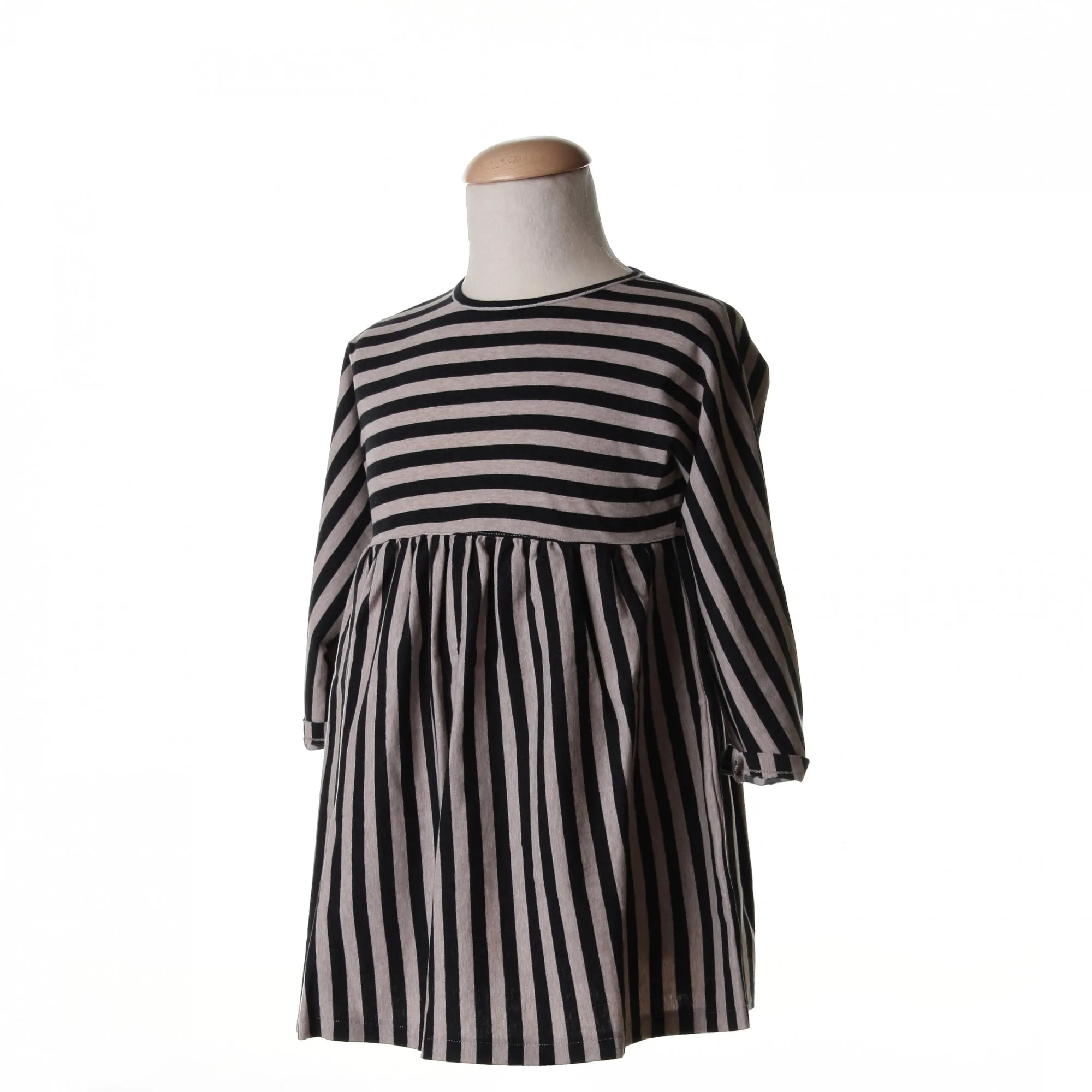 Vestito Righe Grigio E Tortora