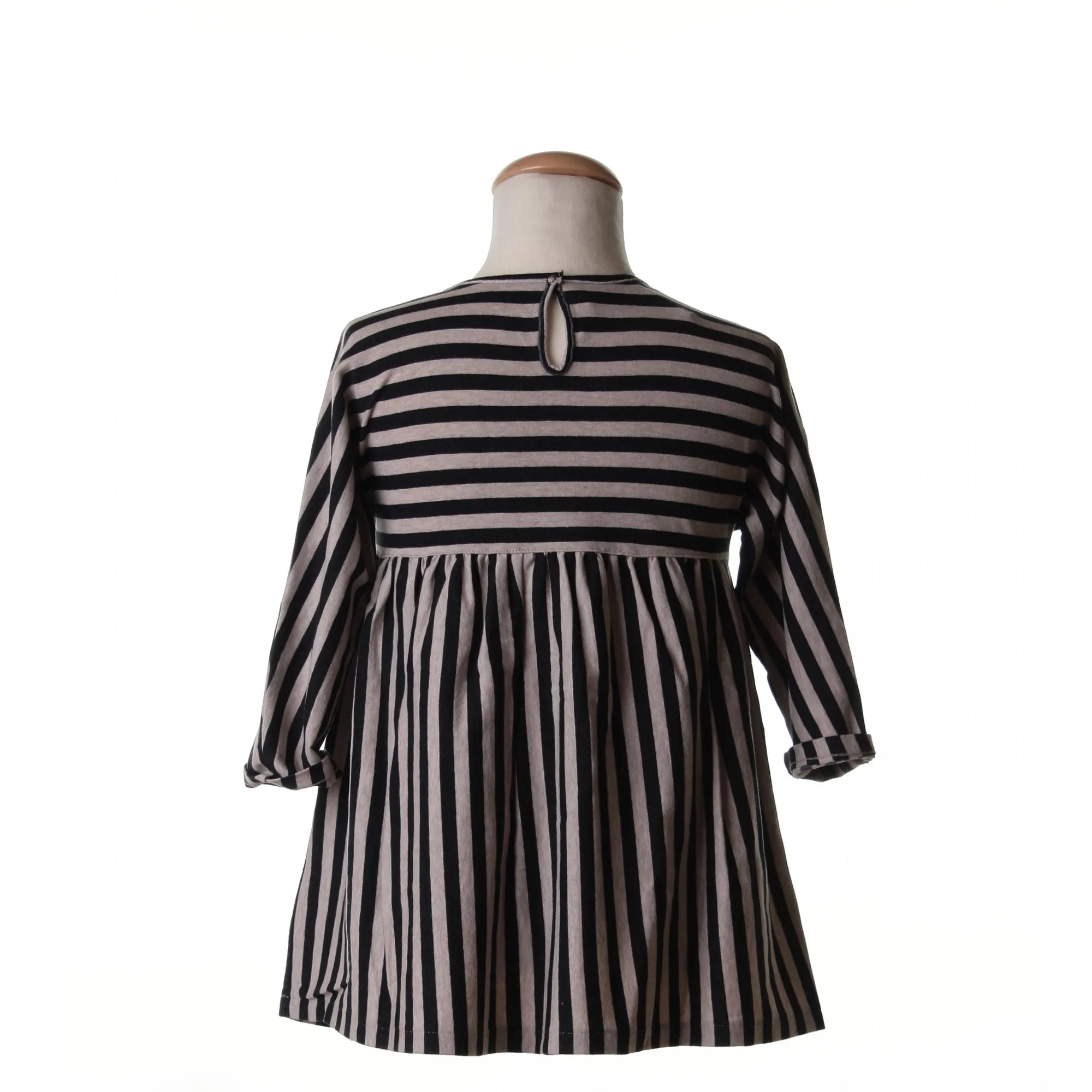 Vestito Righe Grigio E Tortora