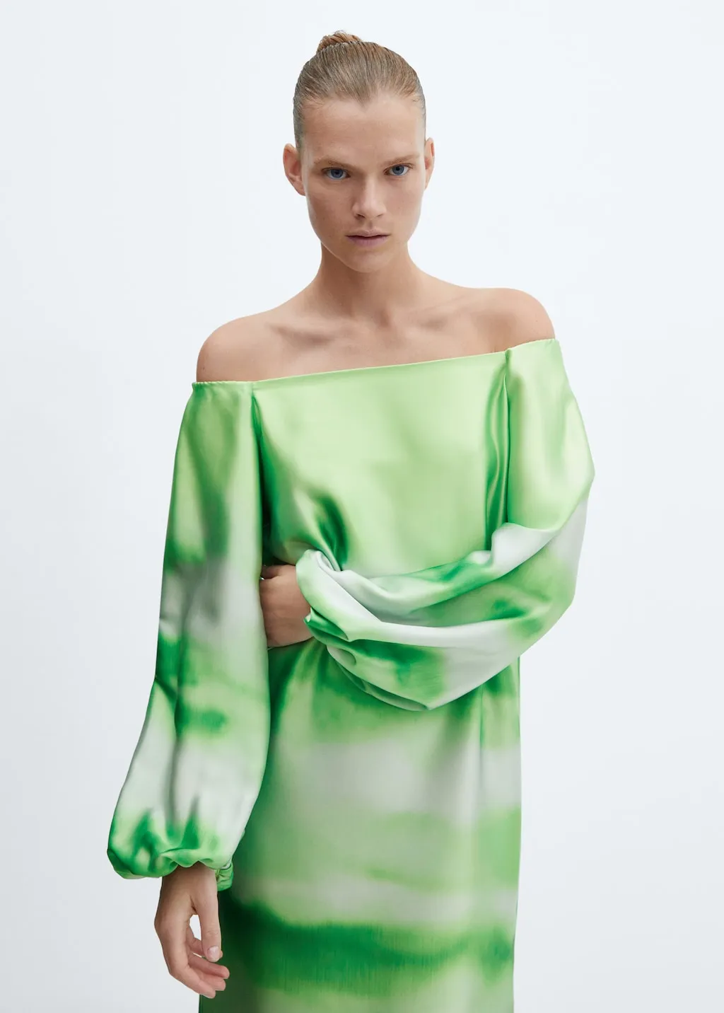 Vestito sfumato off-shoulder