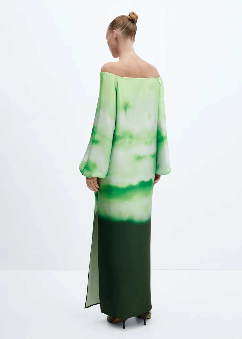 Vestito sfumato off-shoulder