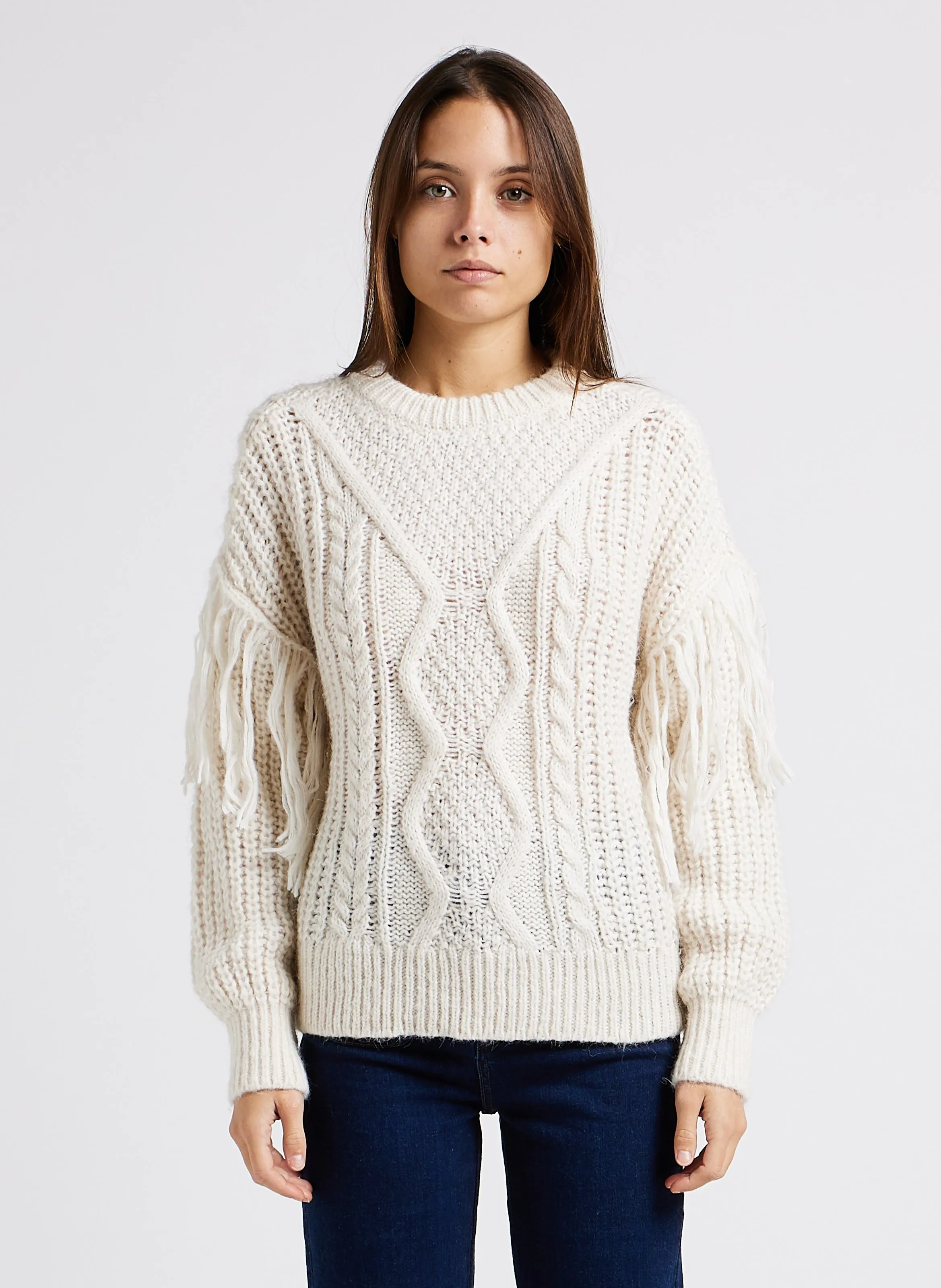  VILA   AKSINA - Maglione scollo tondo in maglia | Bianco