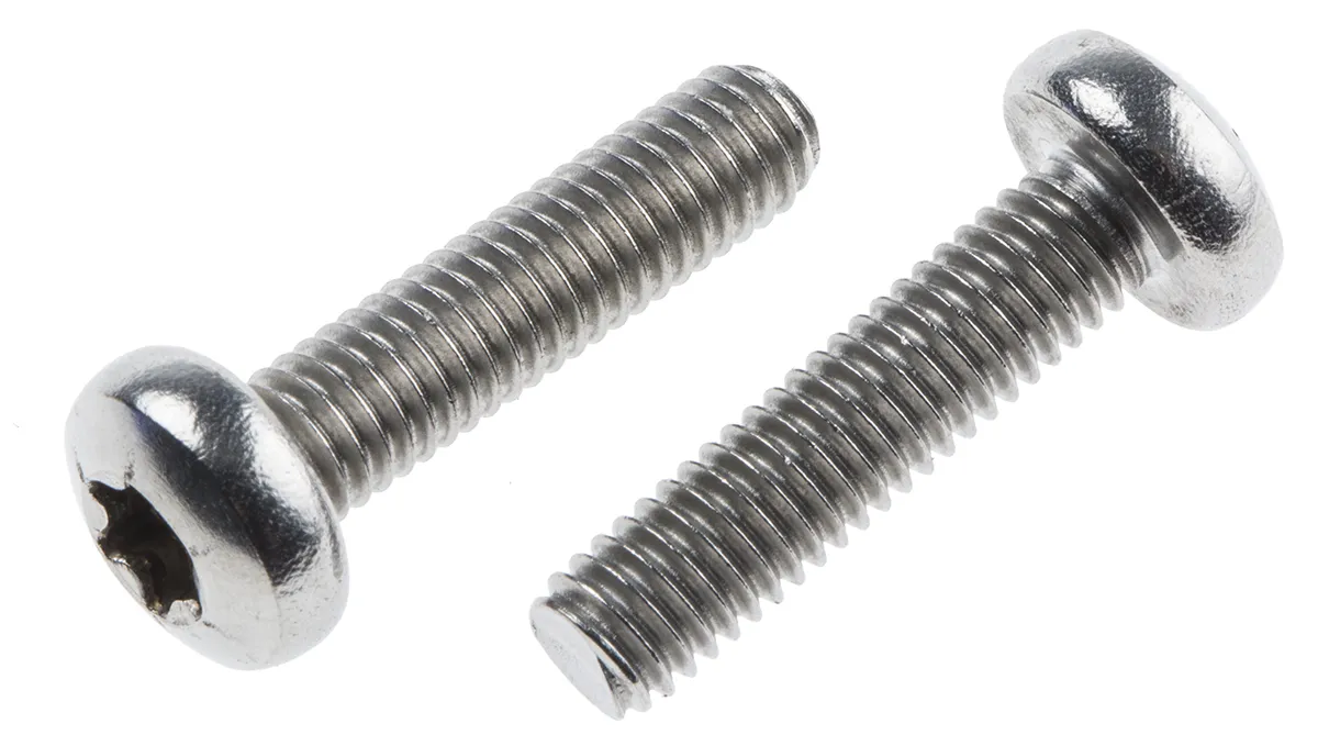 Vite Torx Conica in Acciaio inox Liscio RS PRO, filettatura M6, guida a Incasso Torx