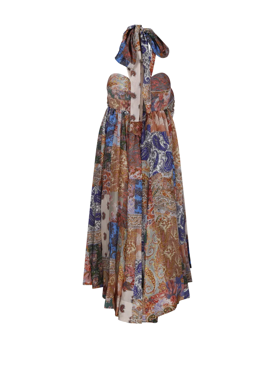 WOMAN ZIMMERMANN MULTICOLOR SILK DEVI HALTER MAXI DRESS