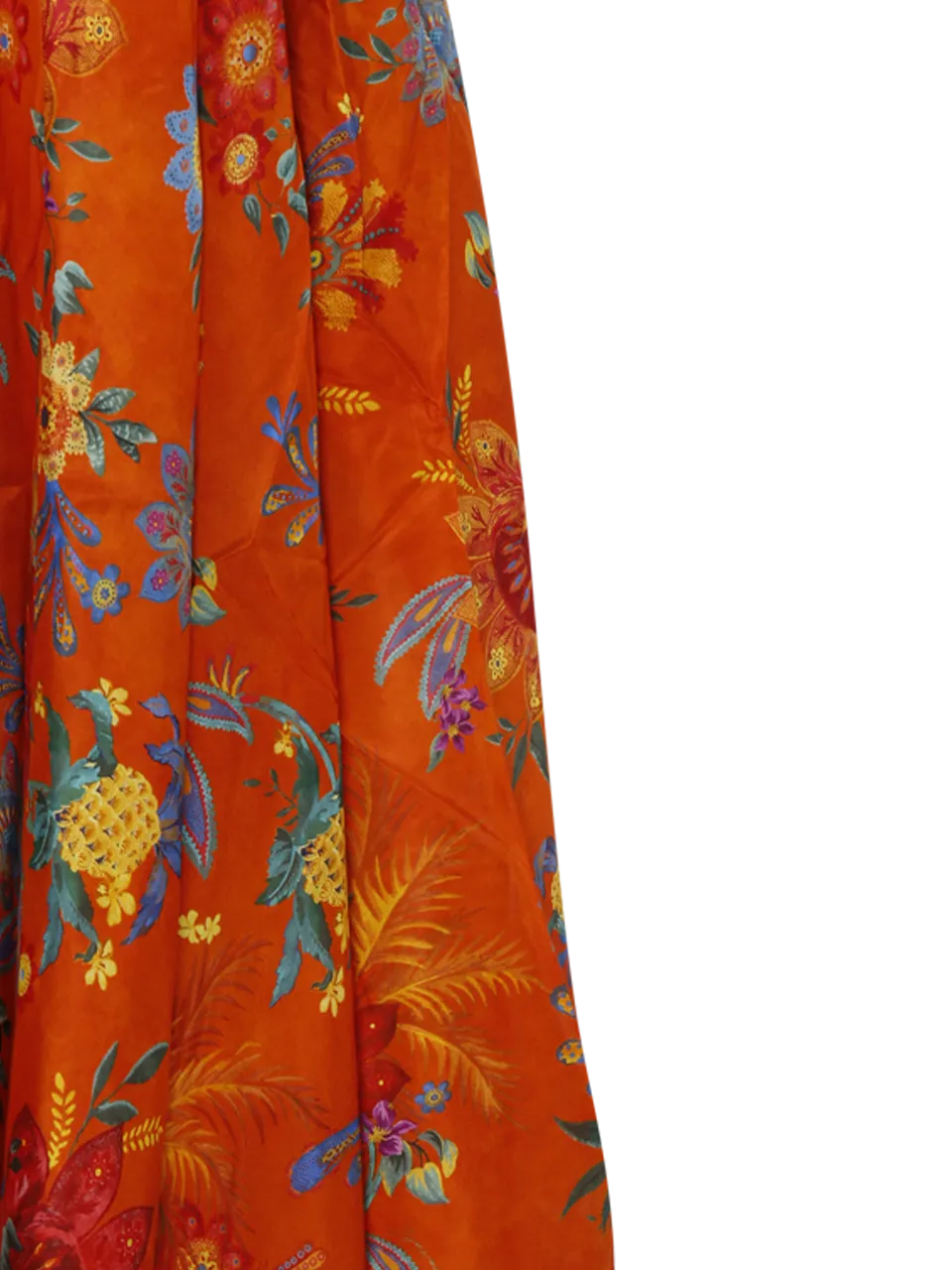 WOMAN ZIMMERMANN ORANGE SILK GINGER FRILL MIDI DRESS
