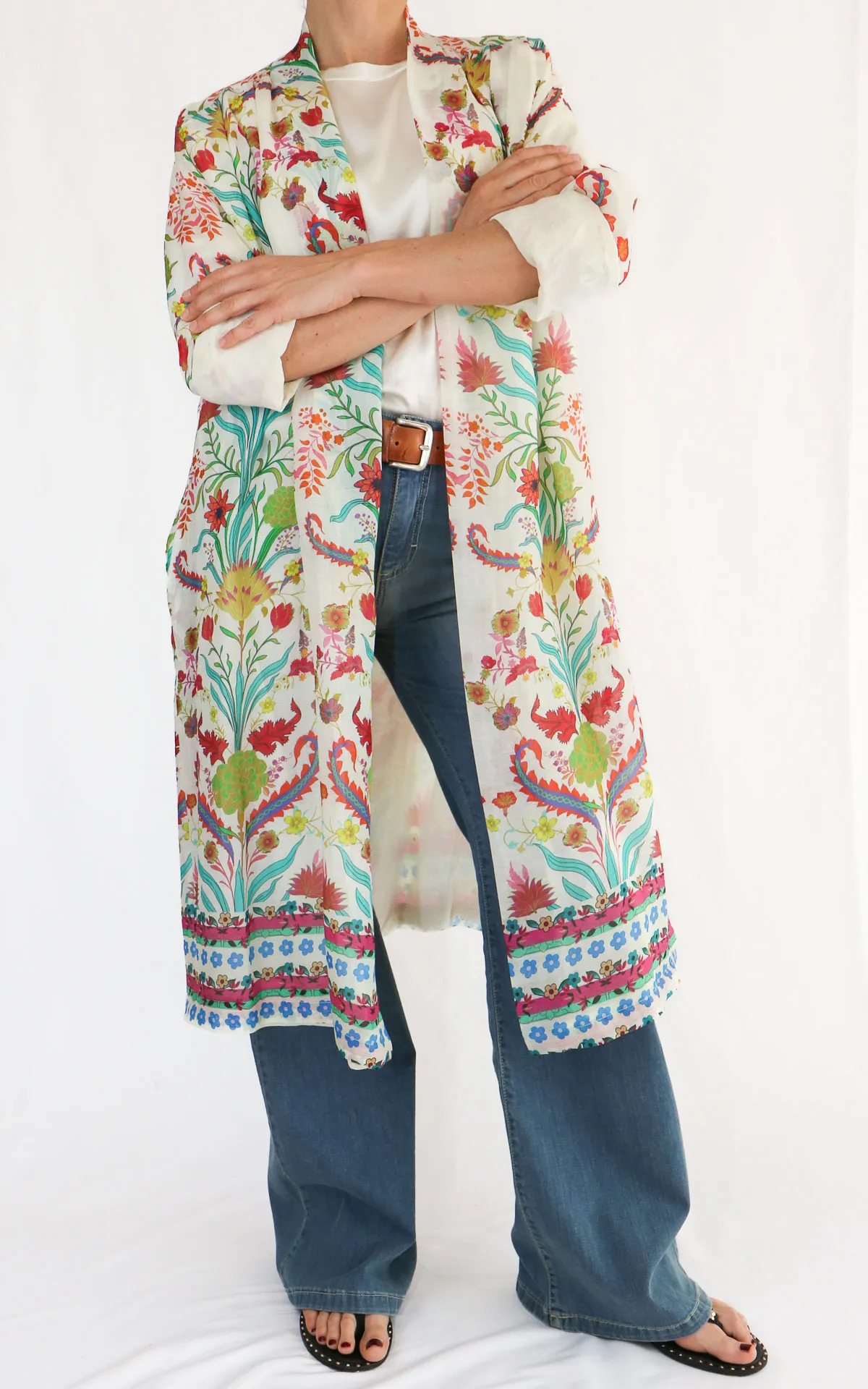 Wu’Side – Kimono lungo fantasia ramié – Burro