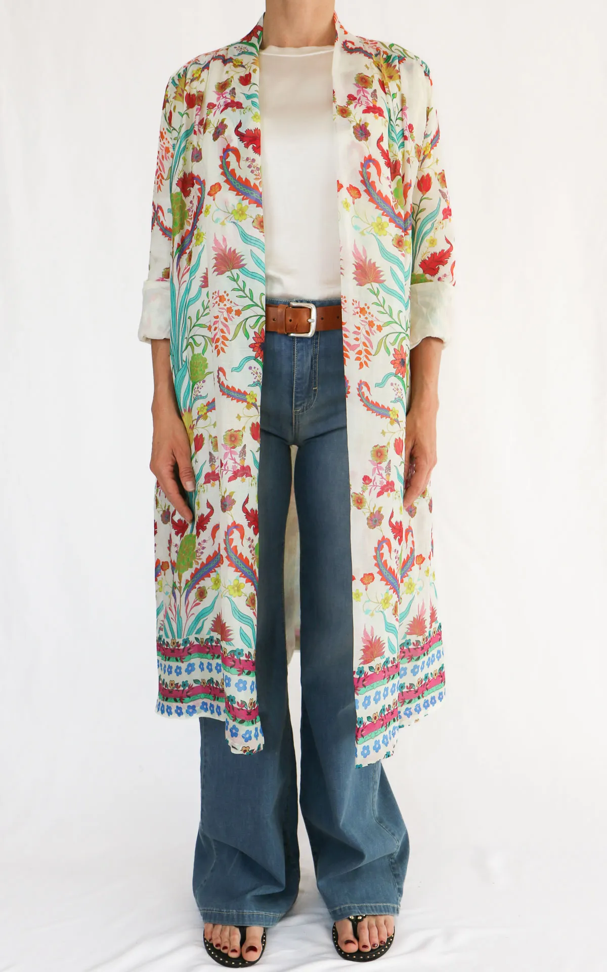 Wu’Side – Kimono lungo fantasia ramié – Burro