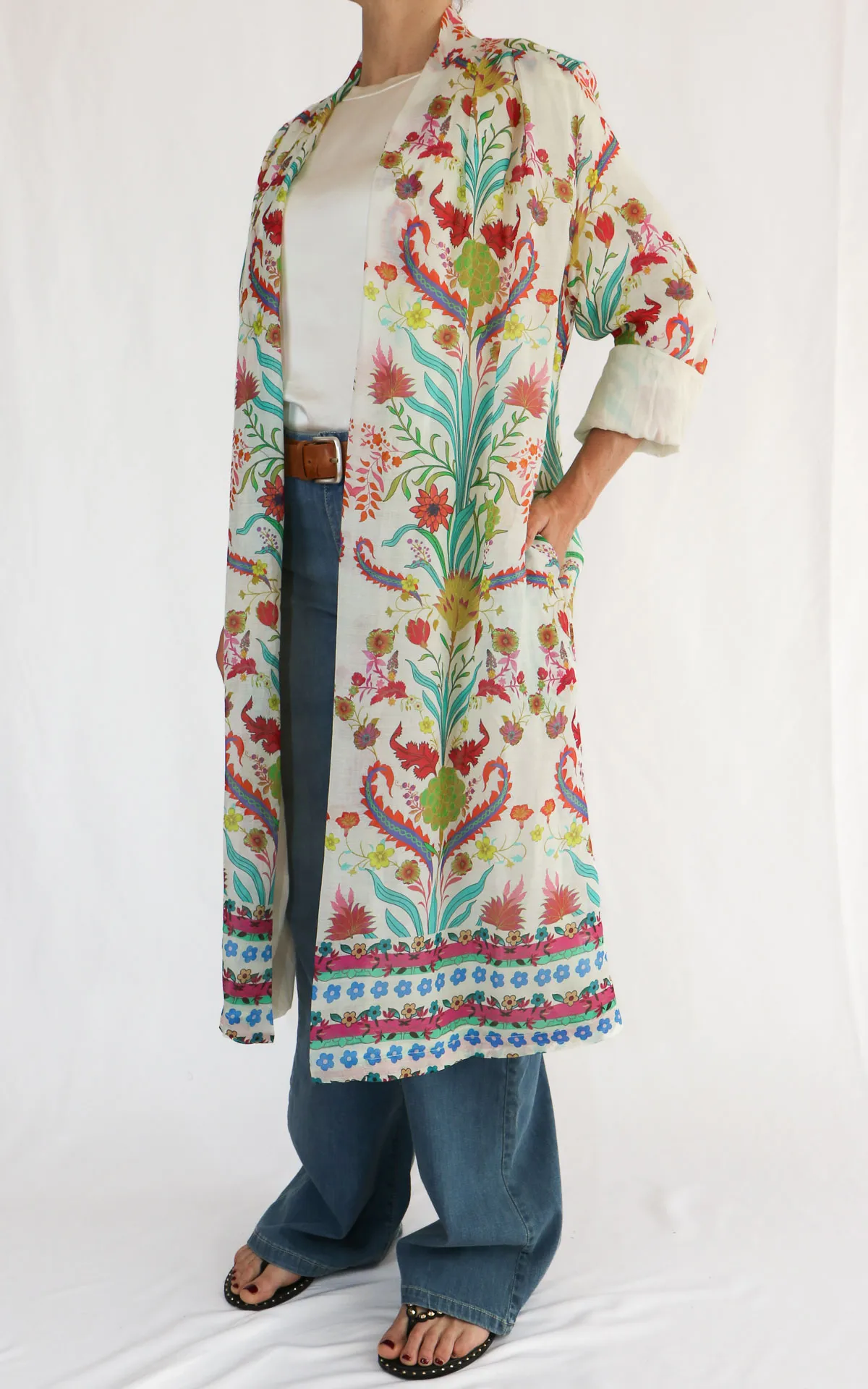 Wu’Side – Kimono lungo fantasia ramié – Burro